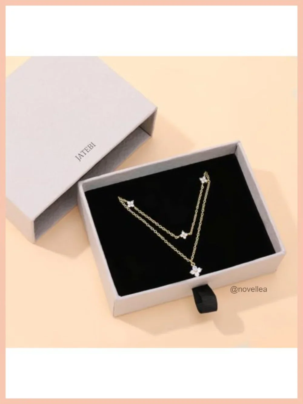 14K Gold Plated Layered Necklace Set Clover Initial Pendant Stackable Dainty